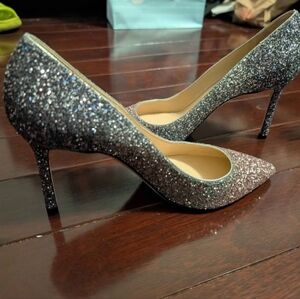 Jimmy Choo Glittering Silver Pumps